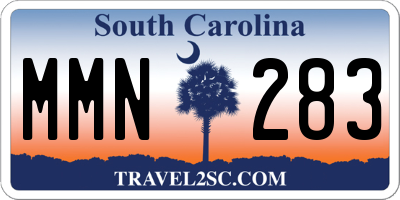 SC license plate MMN283