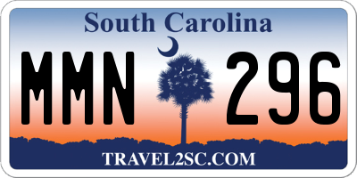 SC license plate MMN296
