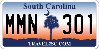 SC license plate MMN301