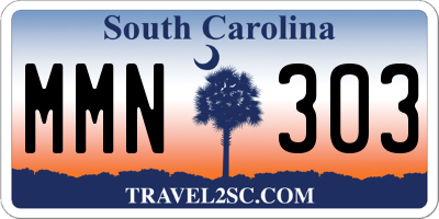 SC license plate MMN303