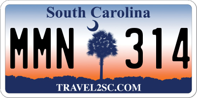 SC license plate MMN314