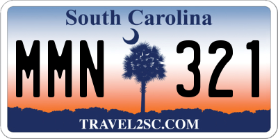 SC license plate MMN321