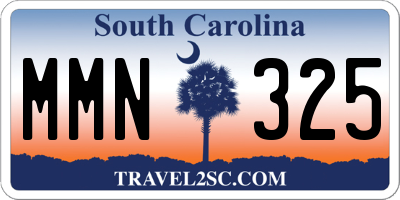 SC license plate MMN325