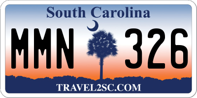 SC license plate MMN326