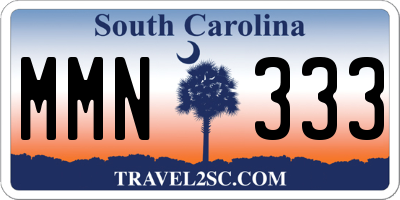 SC license plate MMN333