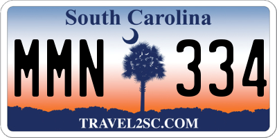 SC license plate MMN334