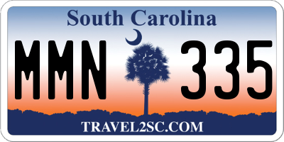SC license plate MMN335