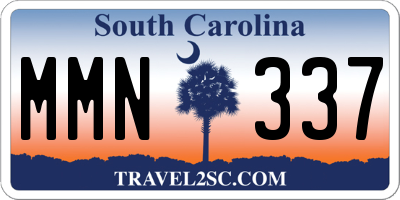 SC license plate MMN337