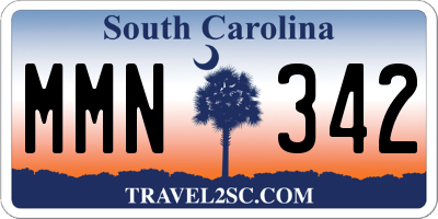 SC license plate MMN342