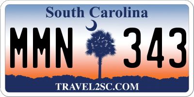 SC license plate MMN343
