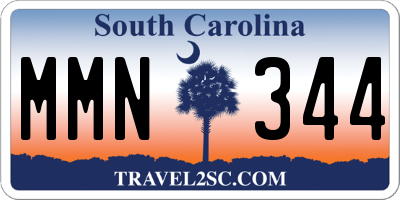 SC license plate MMN344
