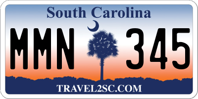 SC license plate MMN345