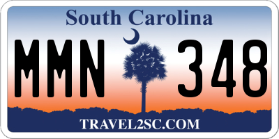 SC license plate MMN348