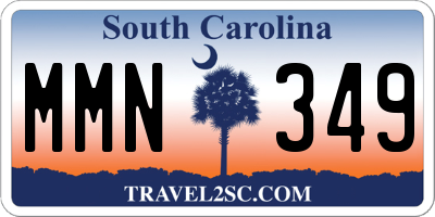 SC license plate MMN349