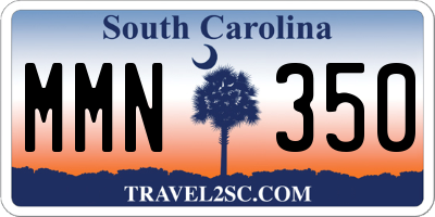 SC license plate MMN350