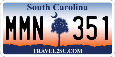 SC license plate MMN351