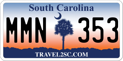 SC license plate MMN353