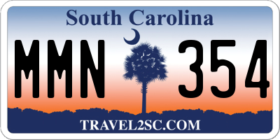 SC license plate MMN354