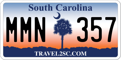SC license plate MMN357