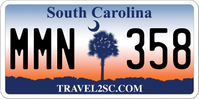 SC license plate MMN358