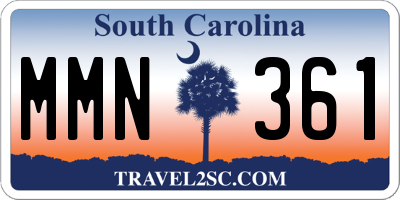 SC license plate MMN361