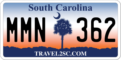 SC license plate MMN362