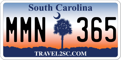 SC license plate MMN365