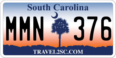 SC license plate MMN376
