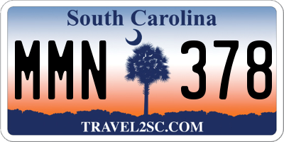 SC license plate MMN378