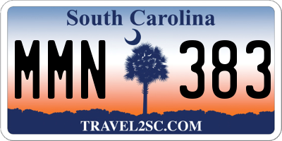 SC license plate MMN383
