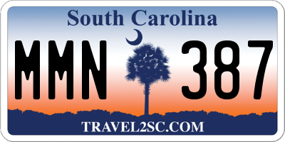 SC license plate MMN387