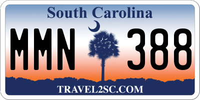 SC license plate MMN388