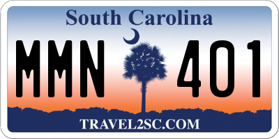 SC license plate MMN401