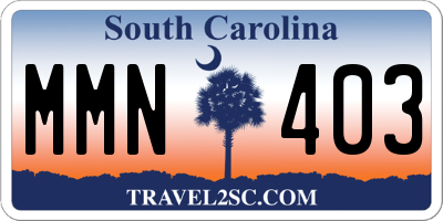 SC license plate MMN403