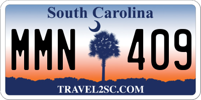 SC license plate MMN409