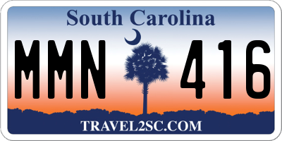 SC license plate MMN416