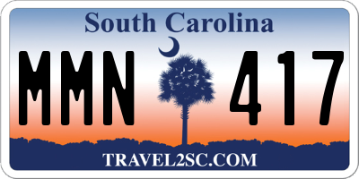 SC license plate MMN417