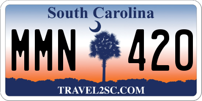 SC license plate MMN420