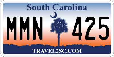 SC license plate MMN425