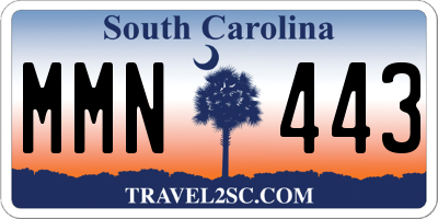 SC license plate MMN443