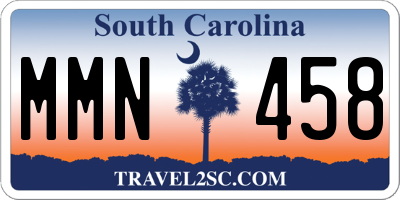 SC license plate MMN458