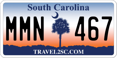 SC license plate MMN467
