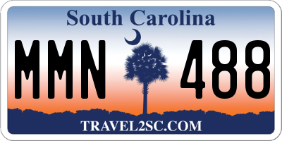 SC license plate MMN488