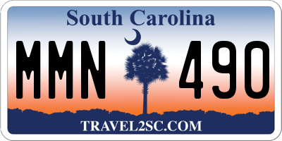 SC license plate MMN490