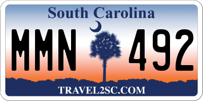 SC license plate MMN492