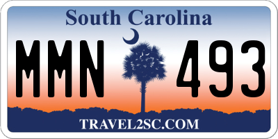 SC license plate MMN493