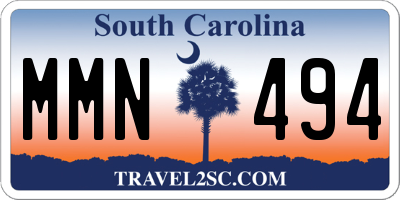 SC license plate MMN494