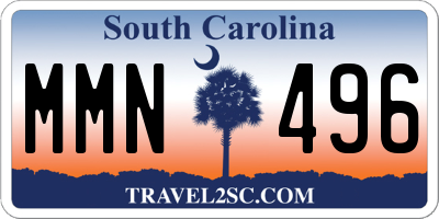 SC license plate MMN496