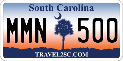 SC license plate MMN500