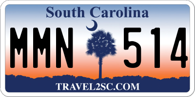 SC license plate MMN514